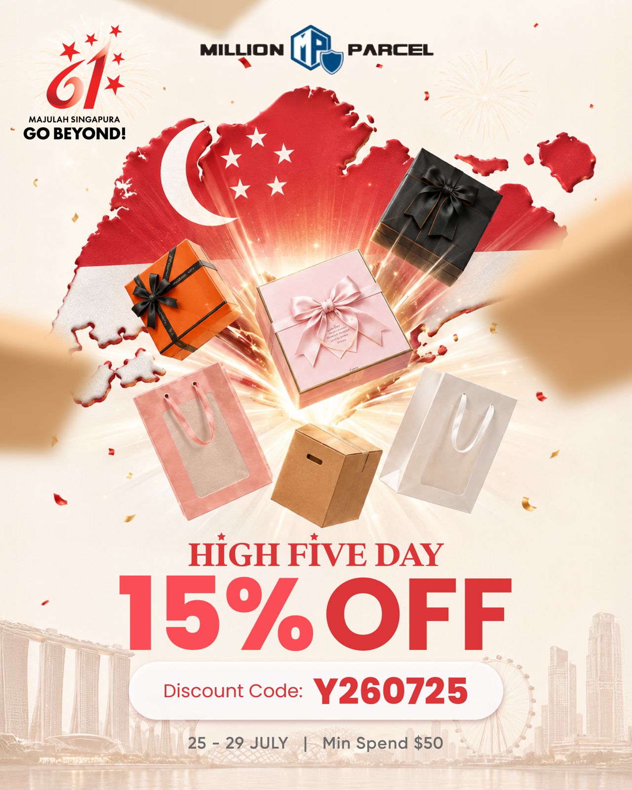 Majulah, Sellers 🇸🇬 15% Off All Packaging - HIGH FIVE DAY 🖐