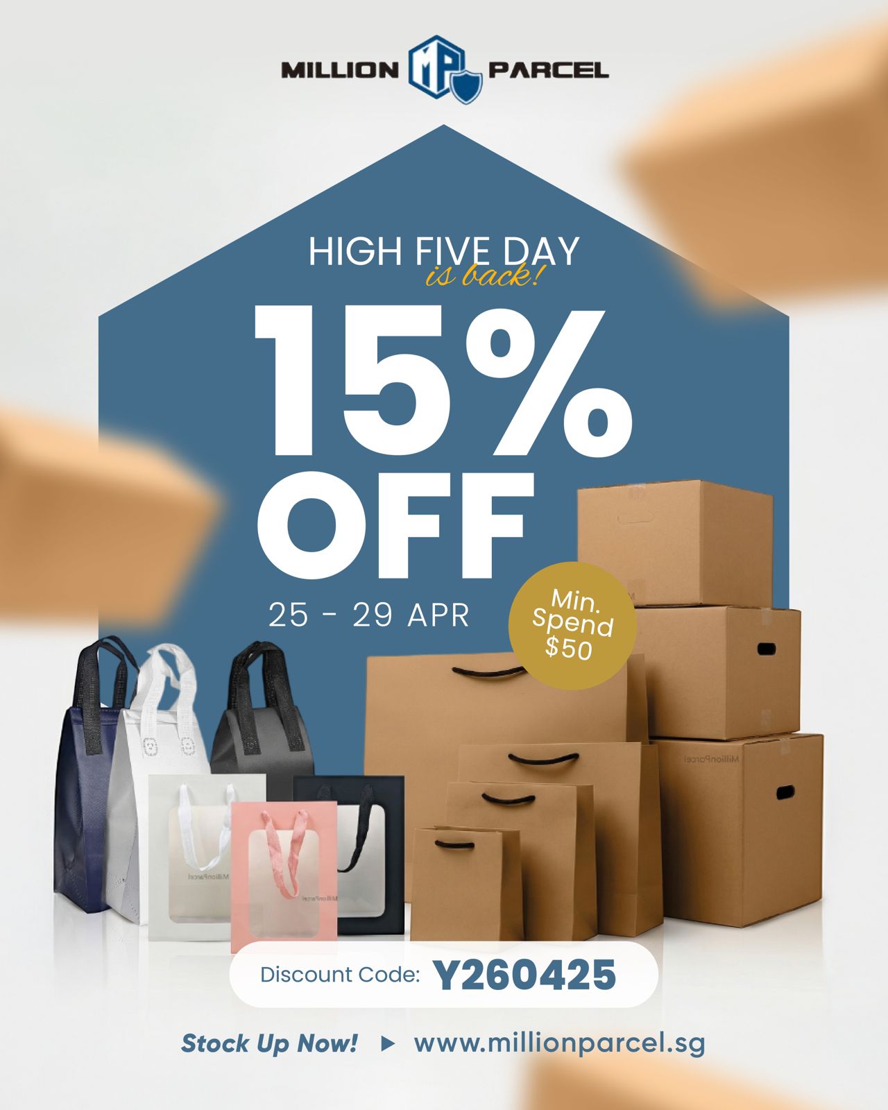 🖐 High Five Day Is Back – 15% OFF Storewide This April - MillionParcel