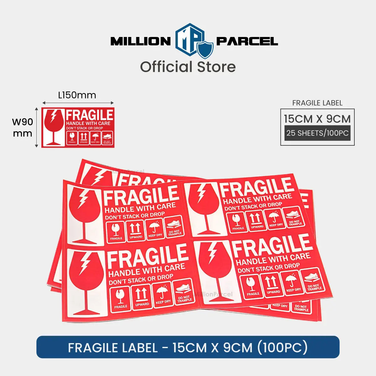 Fragile Label - - Ensure your fragile items arrive safely - MillionParcel