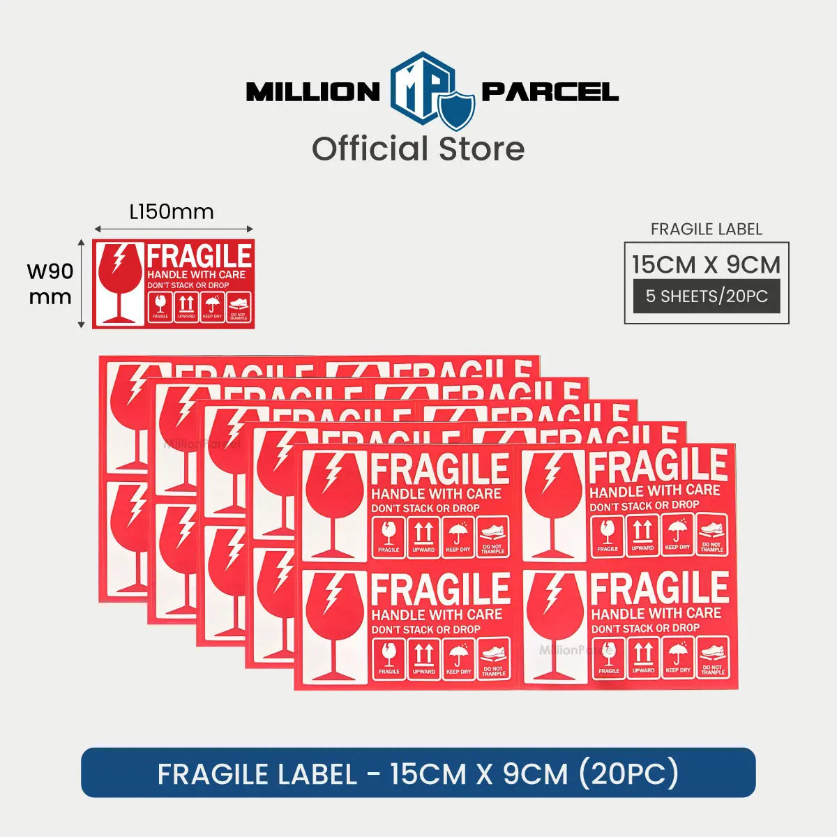 Fragile Label - - Ensure your fragile items arrive safely - MillionParcel