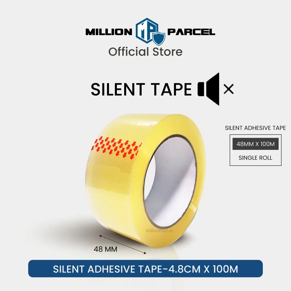 Silent Adhesive Tape 4.8cm x 100m - MillionParcel