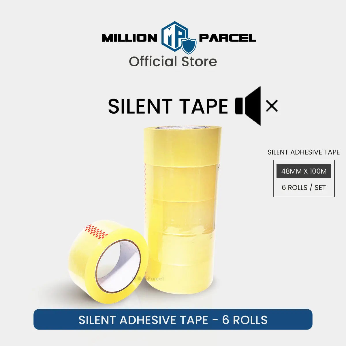 Silent Adhesive Tape 4.8cm x 100m - MillionParcel