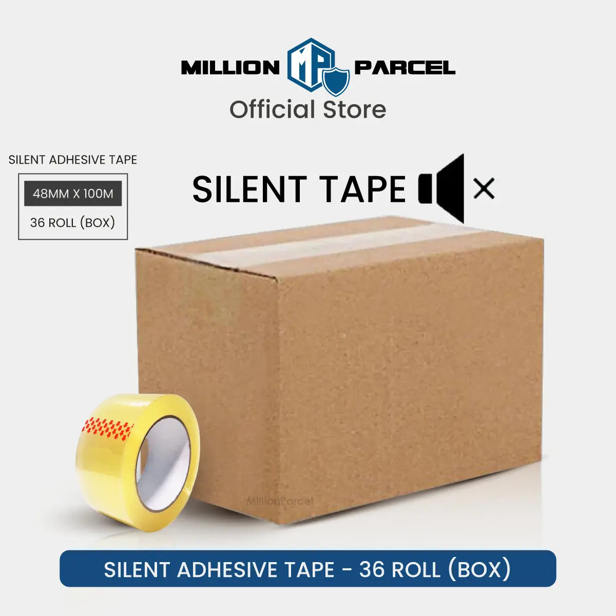 Silent Adhesive Tape 4.8cm x 100m - MillionParcel