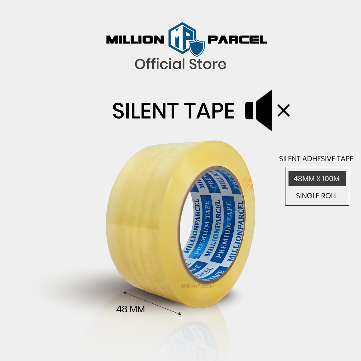 Silent Packing Tape 4.8cm x 100m | Low-Noise Carton Sealing Tape