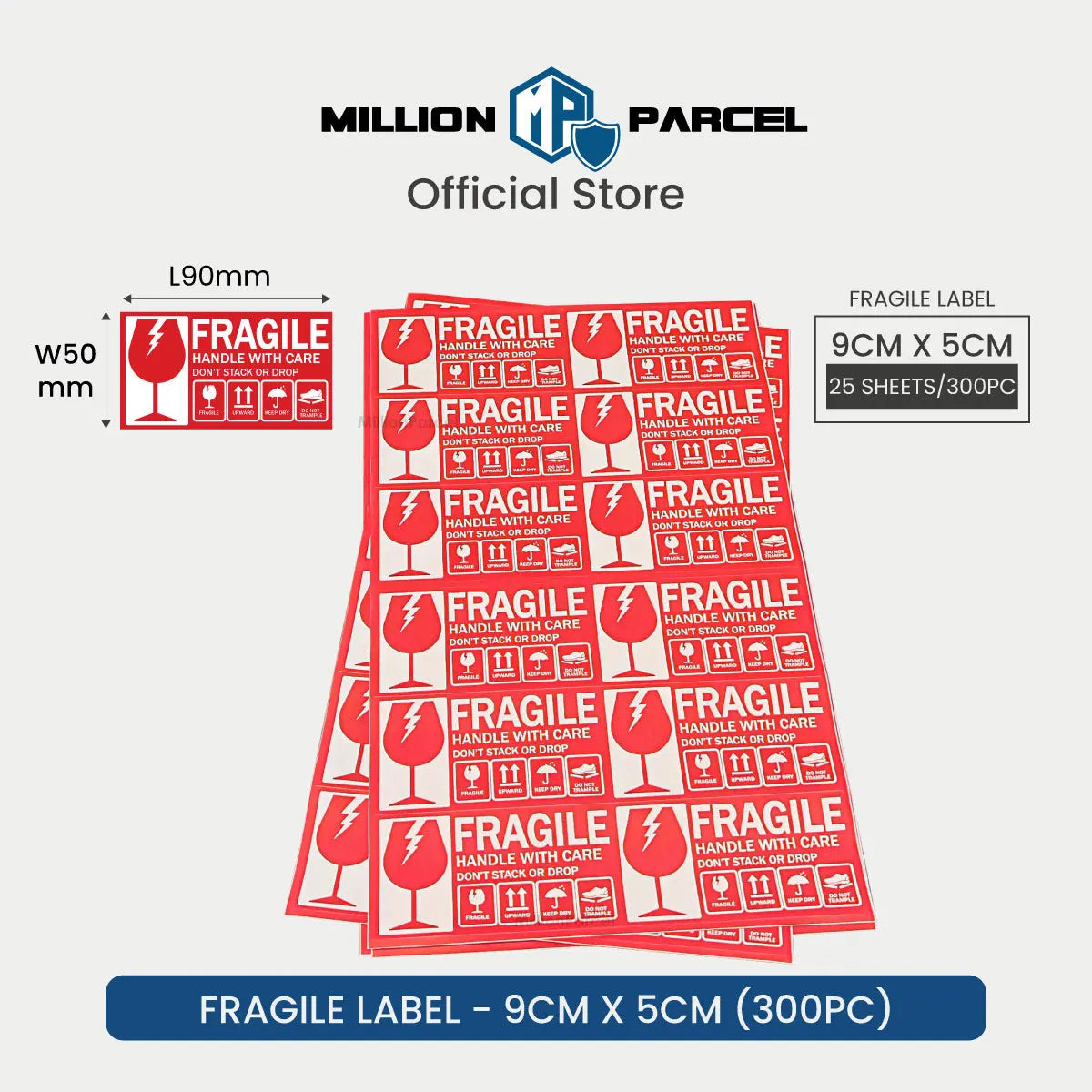 Fragile Label - - Ensure your fragile items arrive safely - MillionParcel