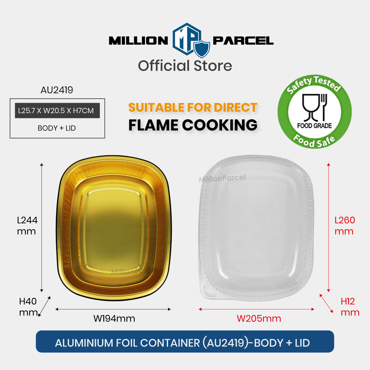 Bekas Dinding Licin Lacy dengan Penutup | Bekas Aluminium Kerajang