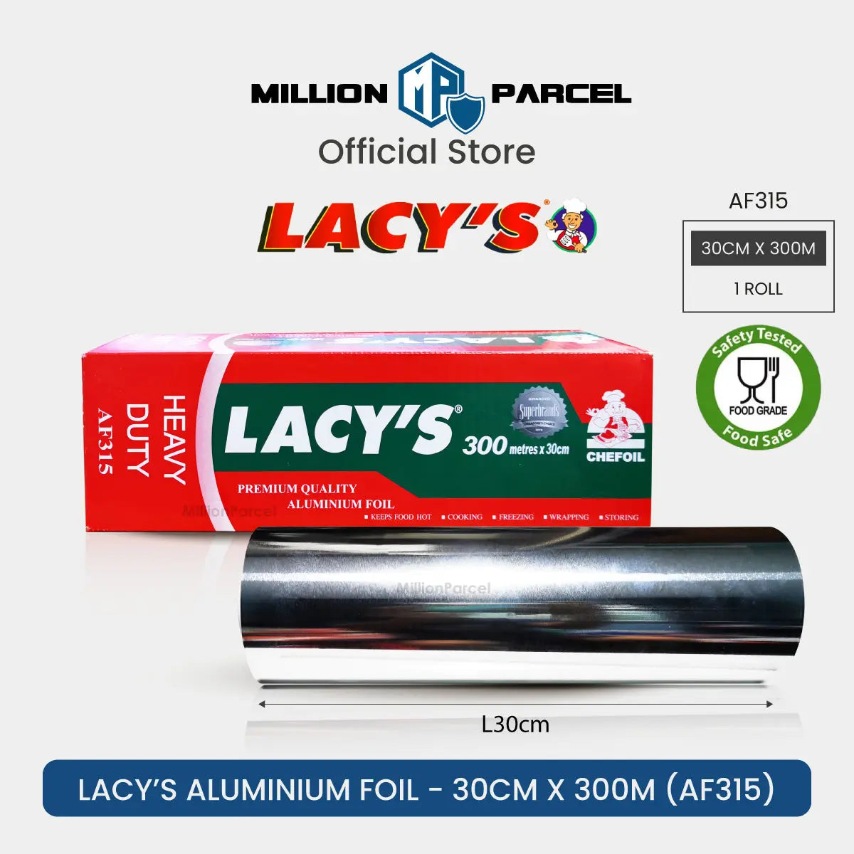 Lacy's Chef Wrap Cling Wrap | Chef Bake Baking Paper | Aluminum Foil with blade - MillionParcel