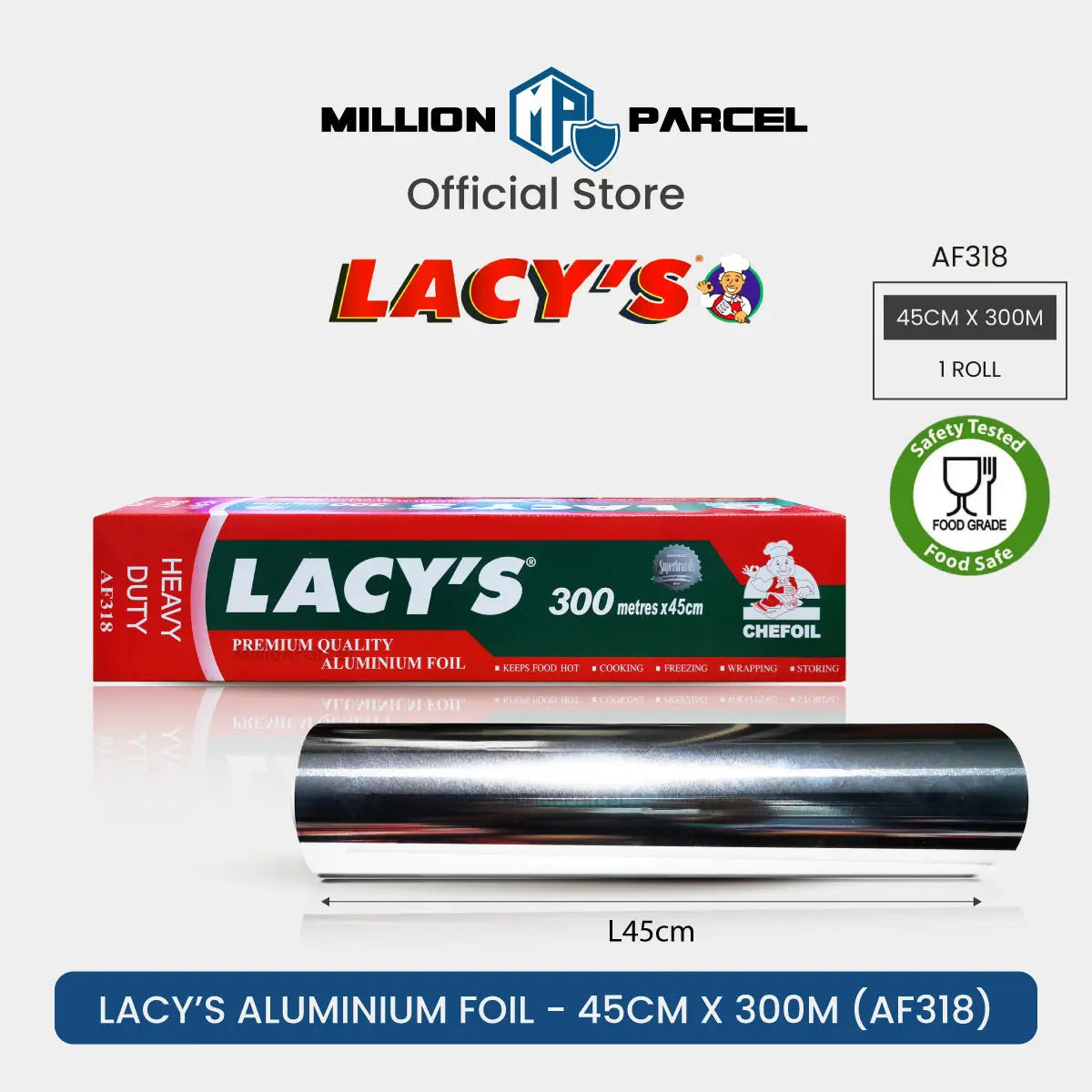 Lacy's Chef Wrap Cling Wrap | Chef Bake Baking Paper | Aluminum Foil with blade - MillionParcel