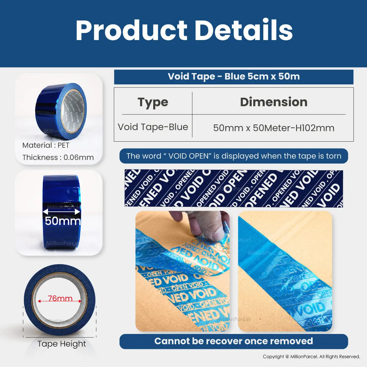 Warranty Void Tape | Seal Sticker - MillionParcel
