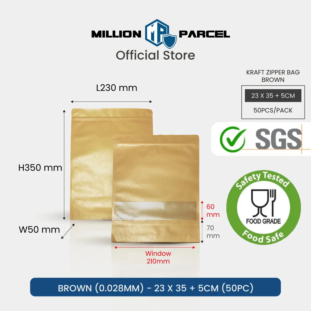 Kraft Zipper Bag | Zipper Storage Bags - MillionParcel