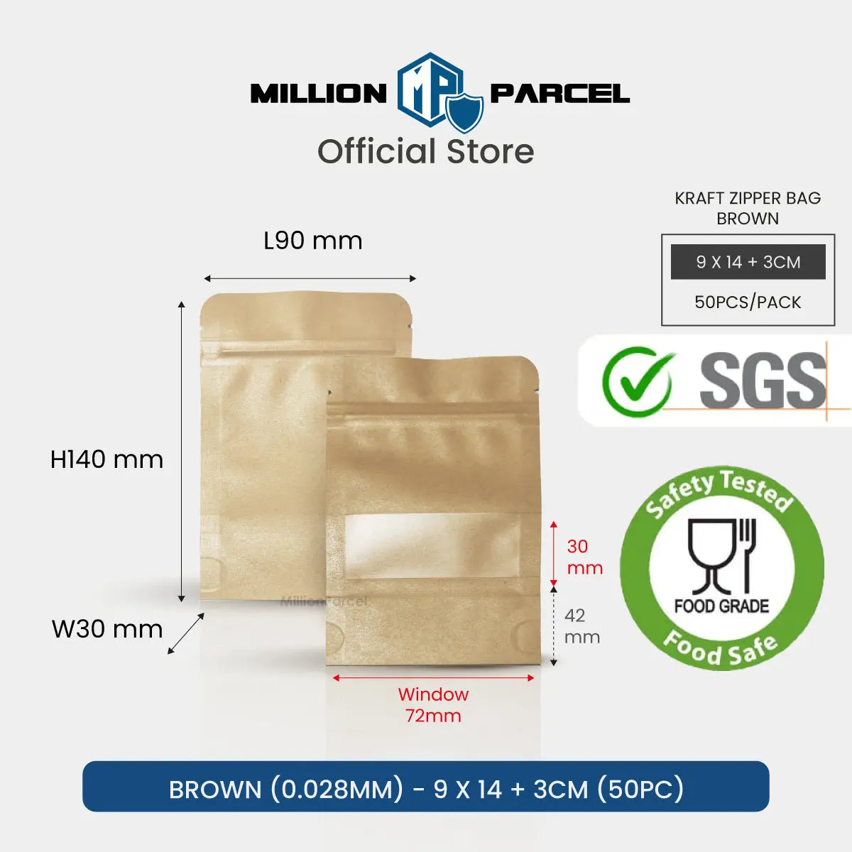 Kraft Zipper Bag | Zipper Storage Bags - MillionParcel