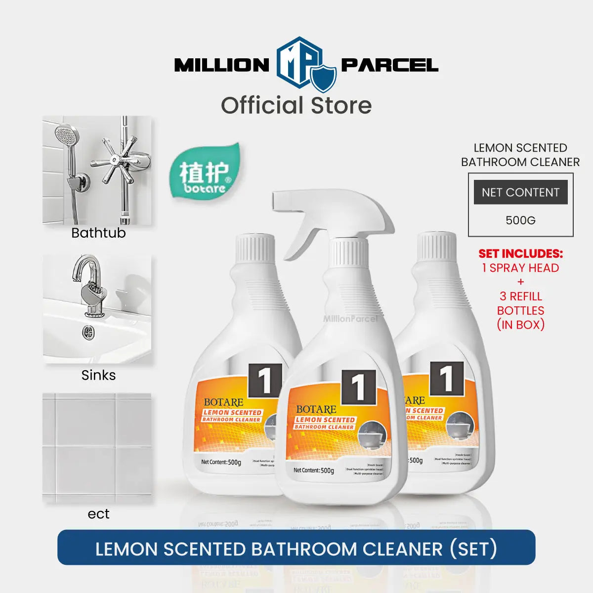 Botare Floor Cleaner | All purpose Cleaner | Lemon Scented Bathroom Cleaner - MillionParcel