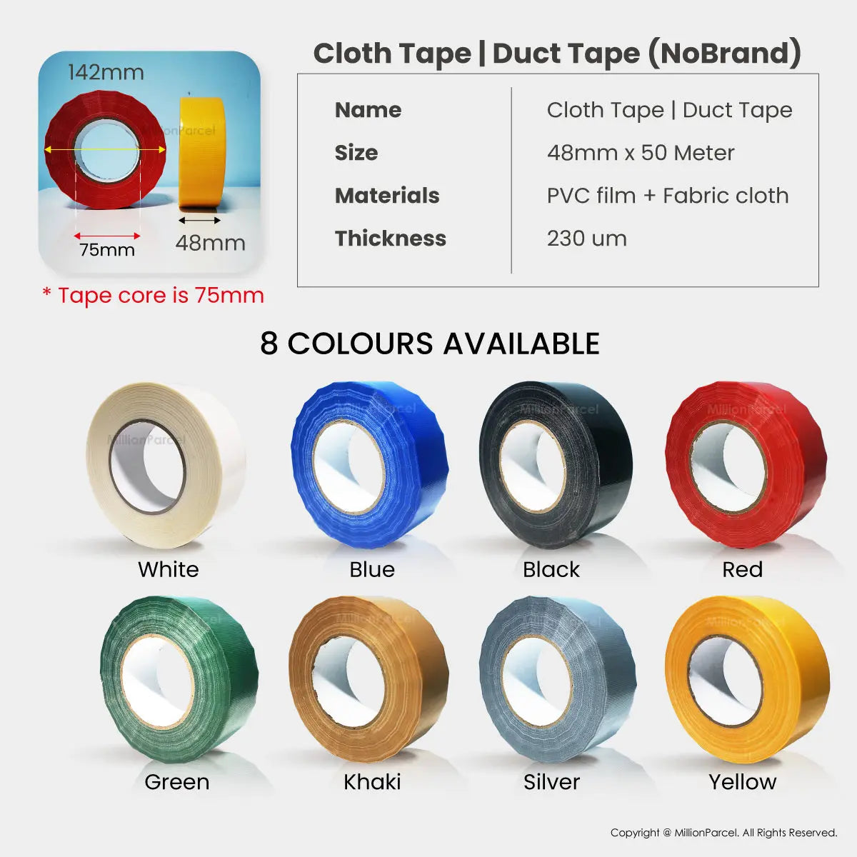 STAR 2000 Cloth Tape | Duct Tape - Easy Tear - MillionParcel