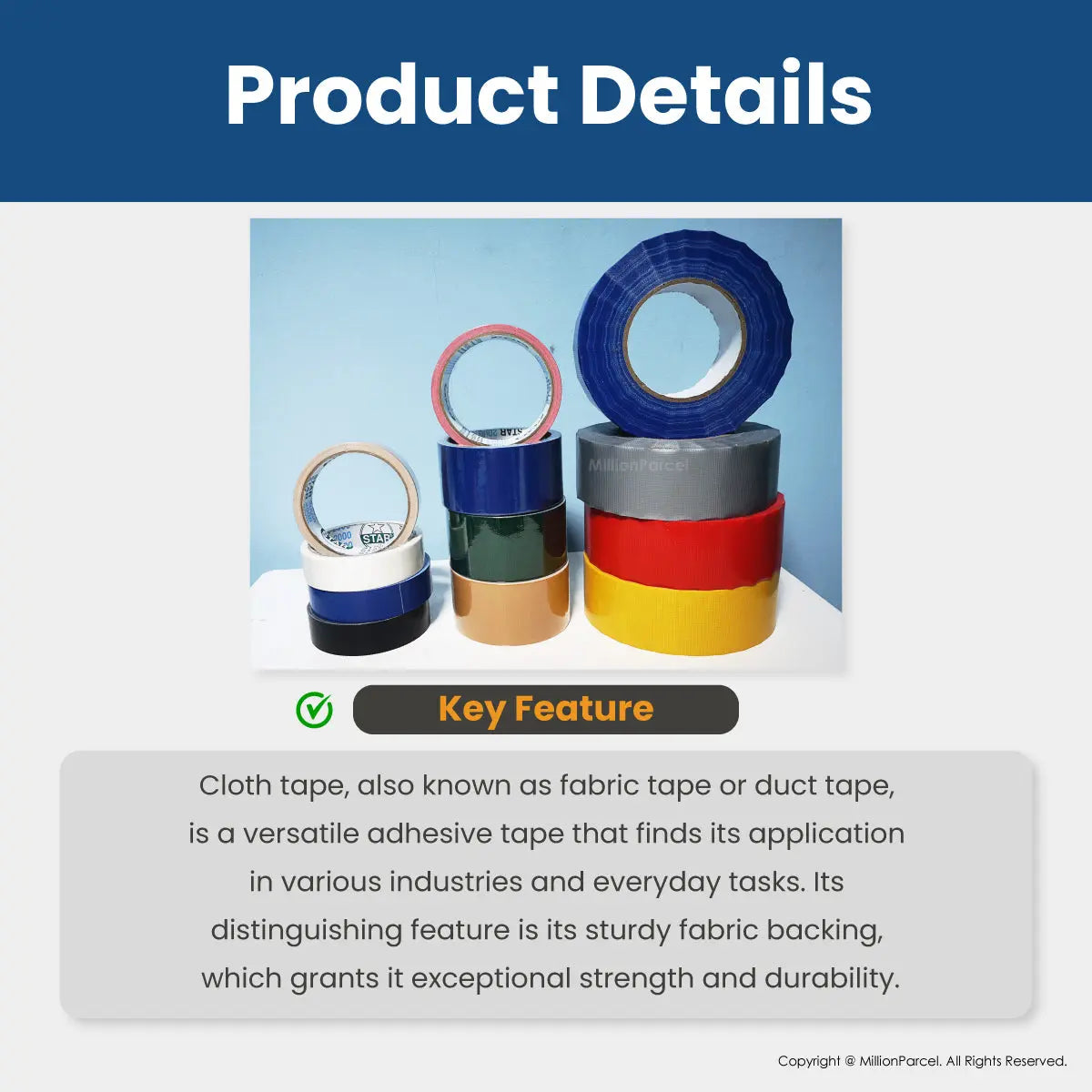 STAR 2000 Cloth Tape | Duct Tape - Easy Tear - MillionParcel