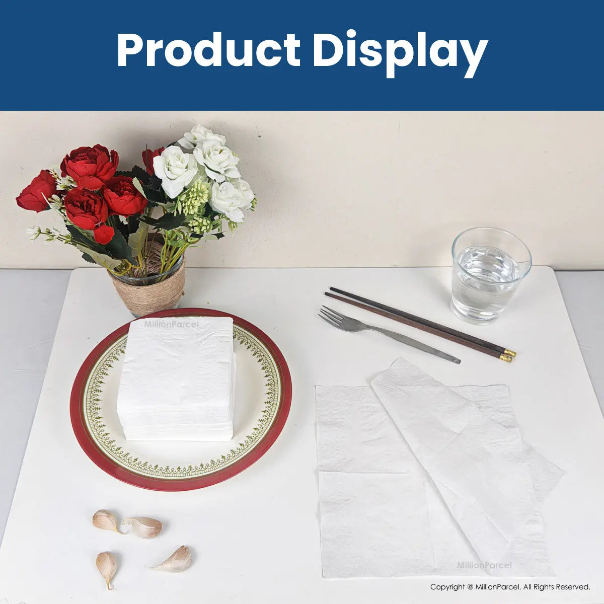 Cocktail Napkin Pure Pulp Tissue 2-Ply | Napkin Tissue - MillionParcel