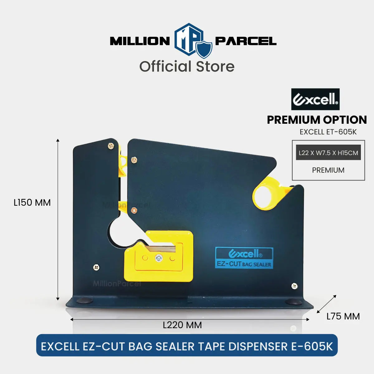 EXCELL ET-605K Bag Neck Sealers | Bakery Tape Dispenser - MillionParcel