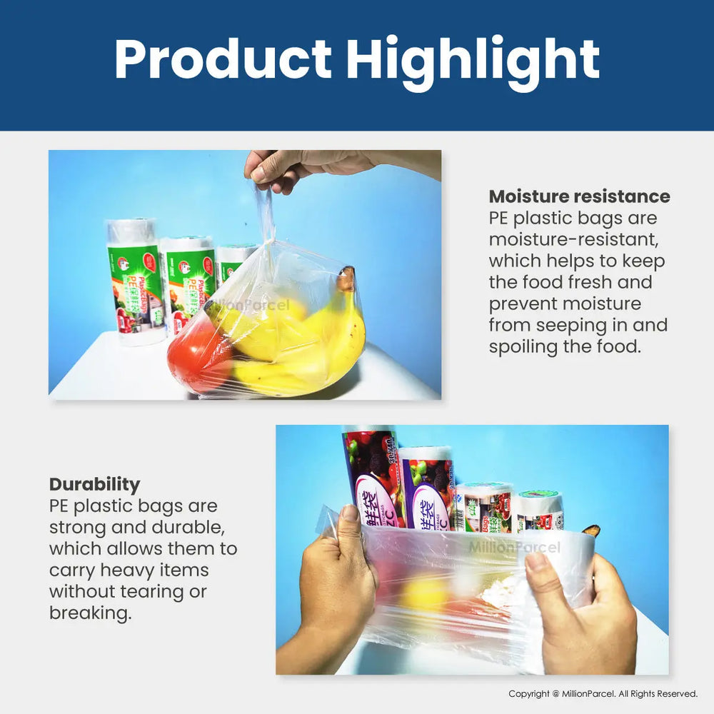Supermarket Perforated Continuous Roll Plastic Bag