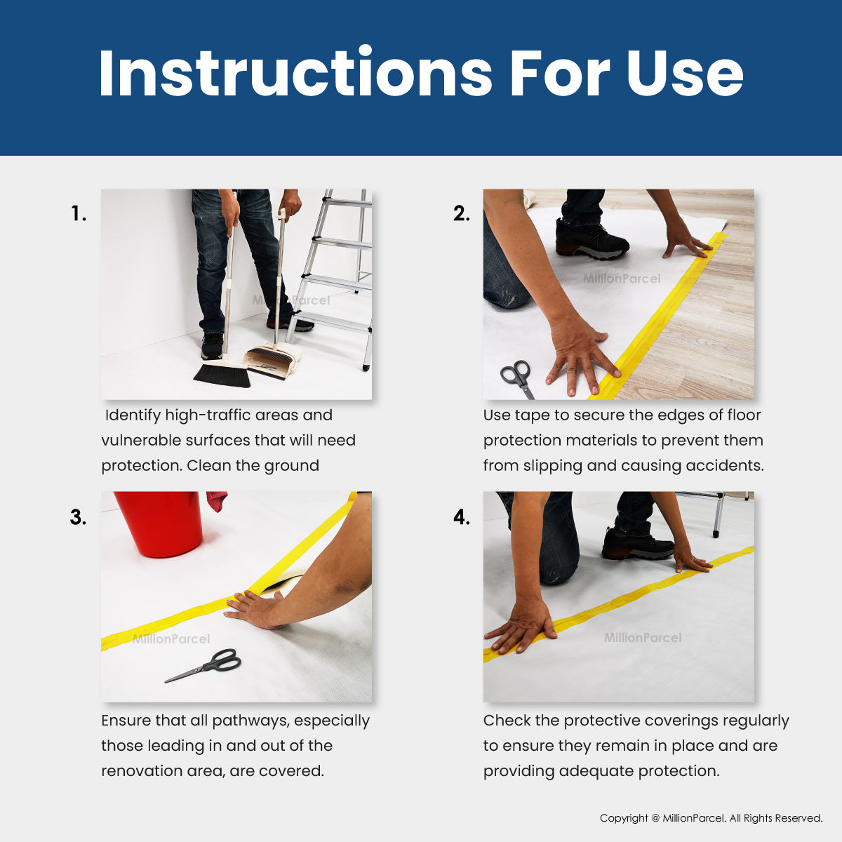 Floor Protection Mat for Renovation | EVA & EPE Waterproof Anti-Scratch Floor Protector Roll