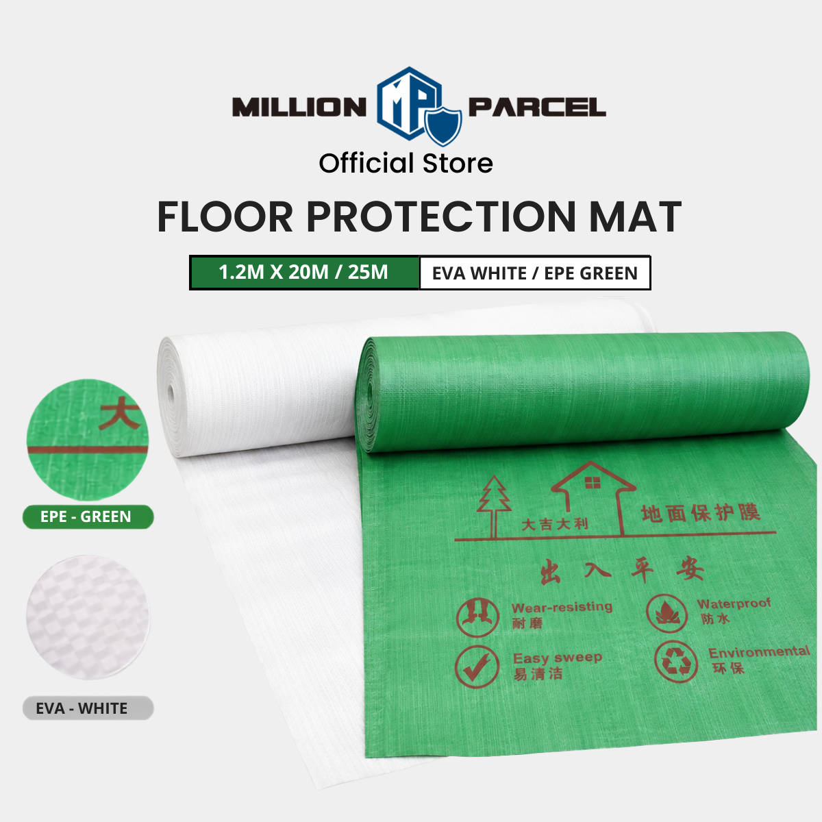 Floor Protection Mat for Renovation | EVA & EPE Waterproof Anti-Scratch Floor Protector Roll