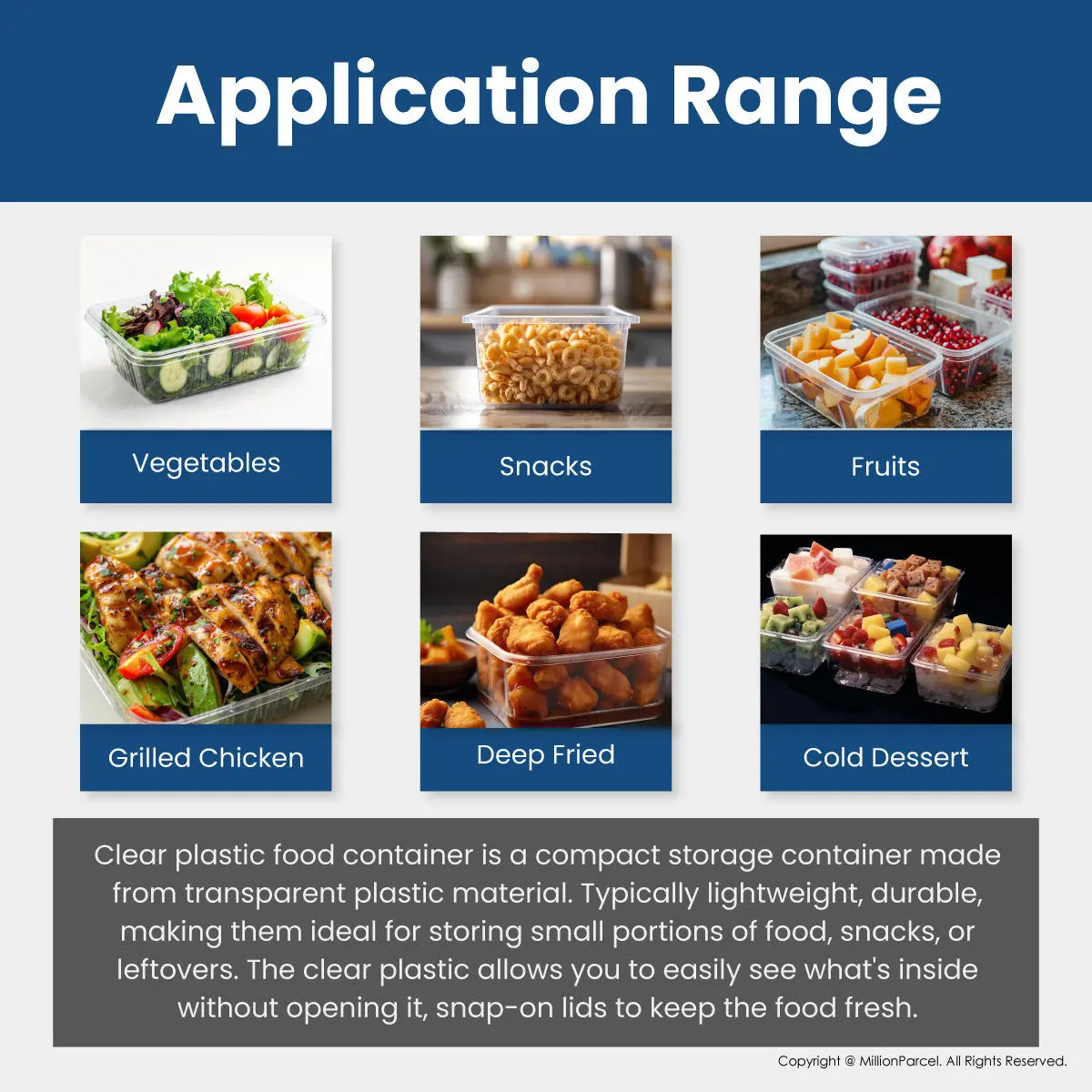 Disposable Plastic Food Container in Singapore - MillionParcel