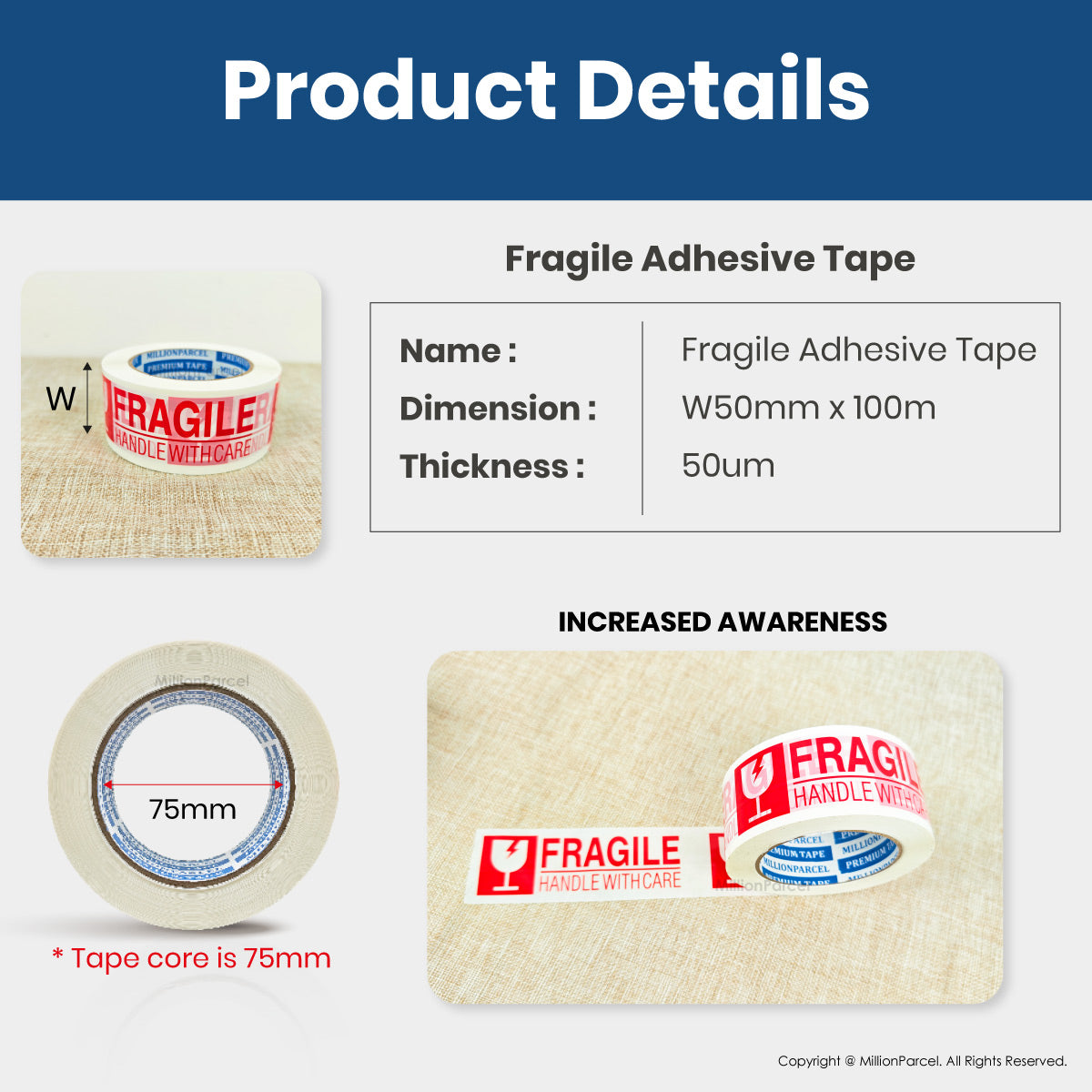 Fragile Adhesive Tape - Ensure your fragile items arrive safely