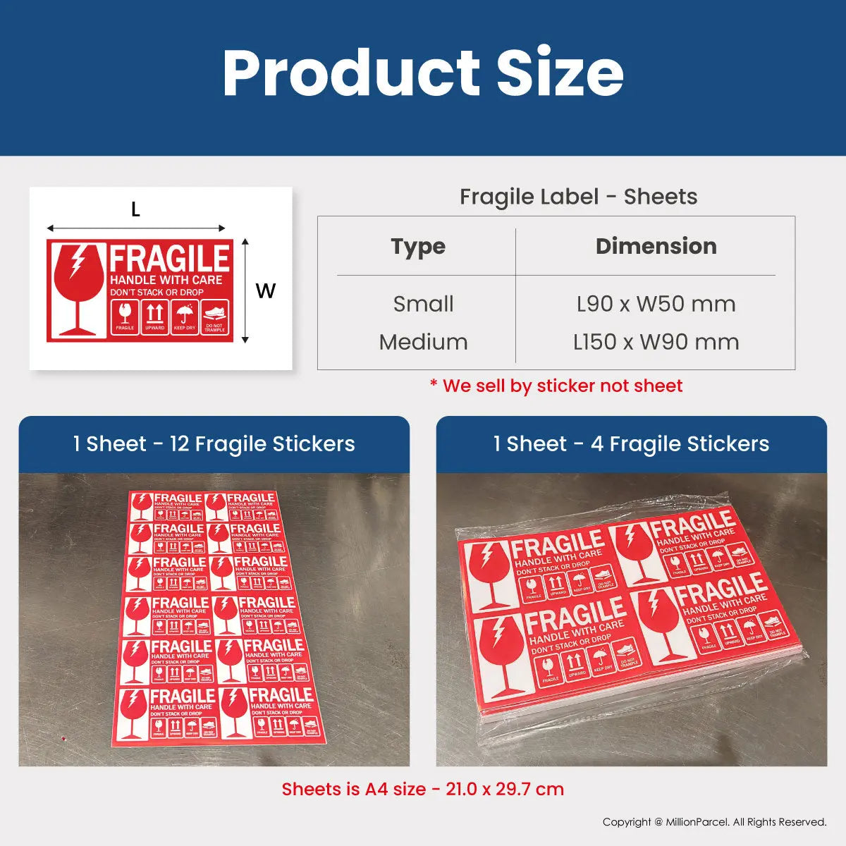 Fragile Label - - Ensure your fragile items arrive safely - MillionParcel