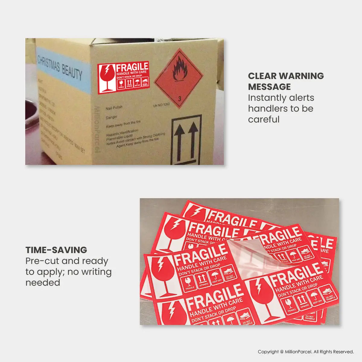 Fragile Label - - Ensure your fragile items arrive safely - MillionParcel