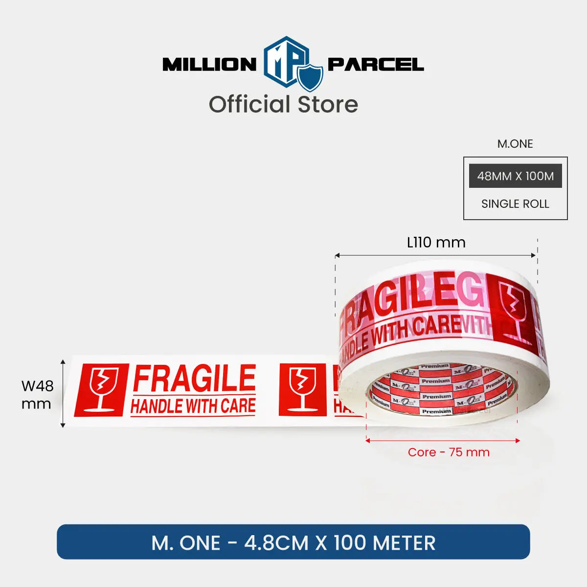 Fragile Adhesive Tape - Ensure your fragile items arrive safely - MillionParcel