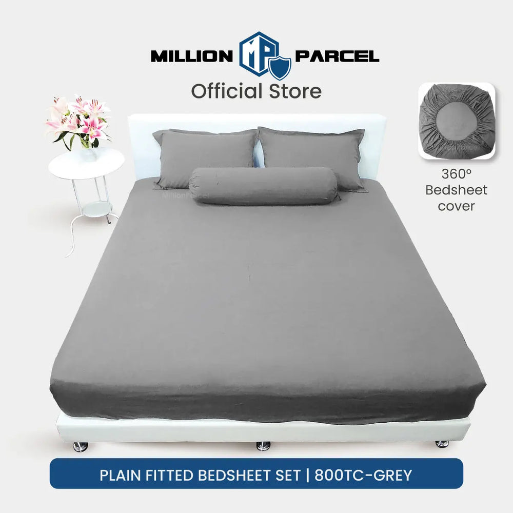 Plain Fitted Bedsheet Set | Microfiber 800TC