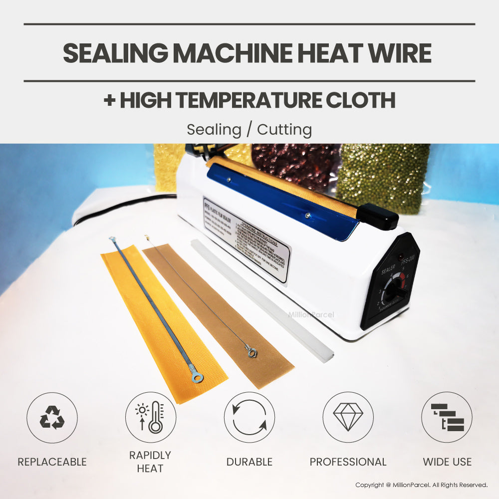 Sealing Machine Heat Wire + High Temperature cloth + Silicone Strips