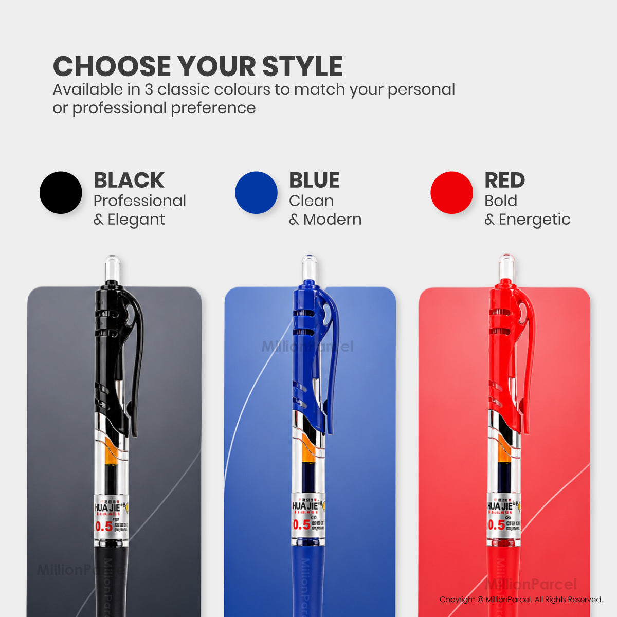 Huajie K-35 retractable click mechanism detail | MillionParcel Singapore