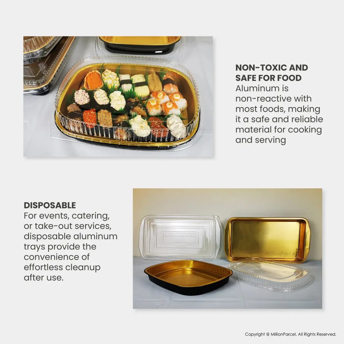 Lacy's Smooth - Wall Container with Lid | Aluminium Foil Container - MillionParcel