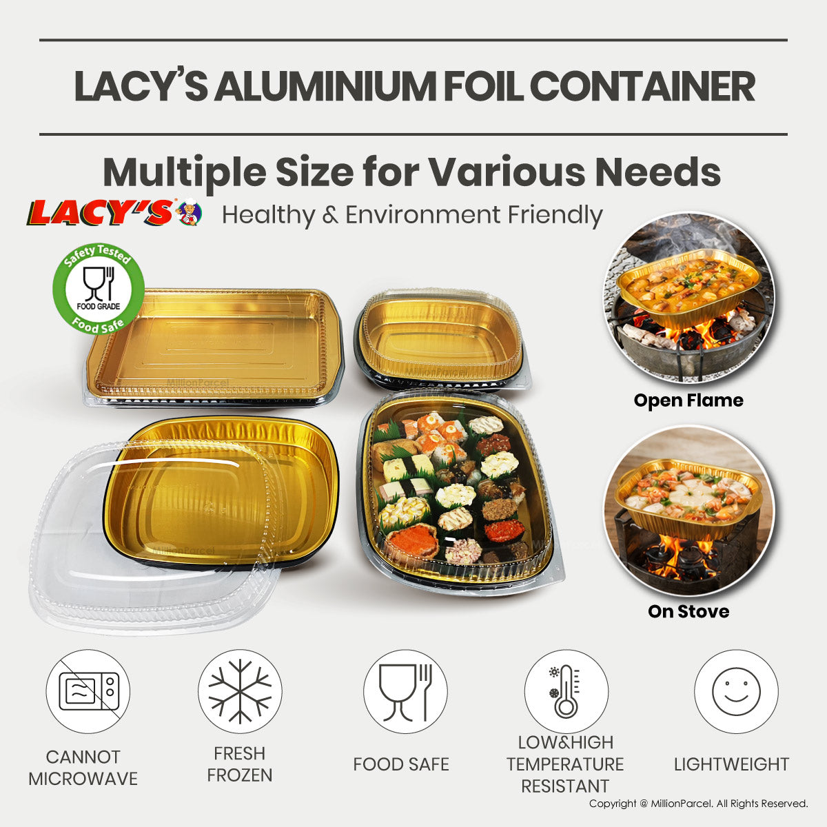Bekas Dinding Licin Lacy dengan Penutup | Bekas Aluminium Kerajang