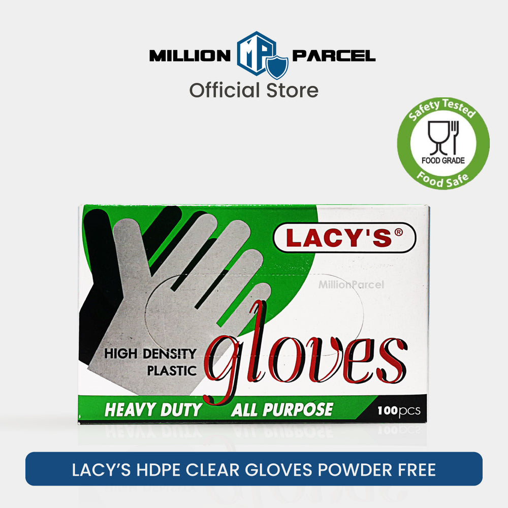 Lacy's Multipurpose Gloves Powder Free | HDPE/TPE/Vinyl Gloves | 100pc/box