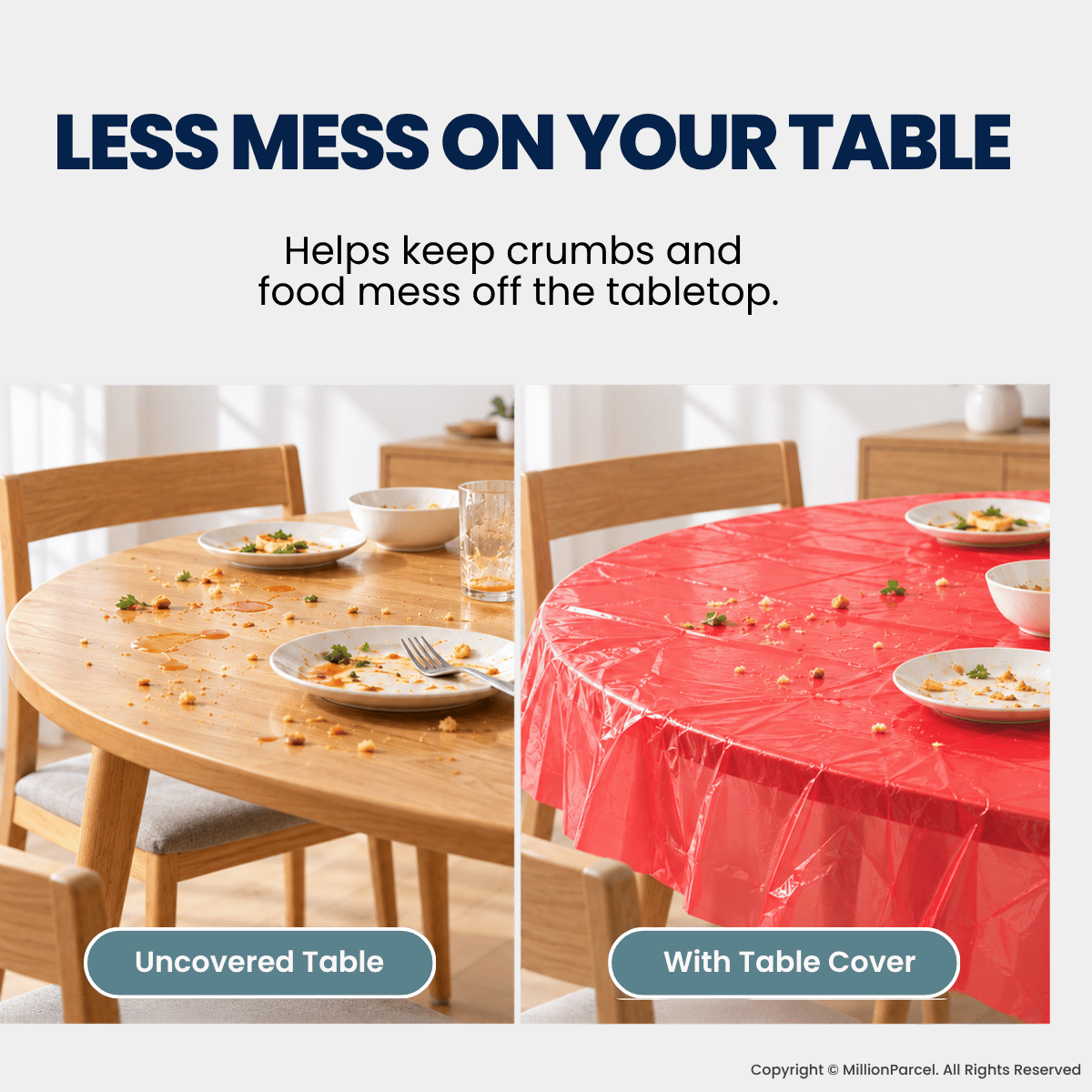 Disposable Plastic Table Cover 1.8 x 1.8m – 10 Sheets