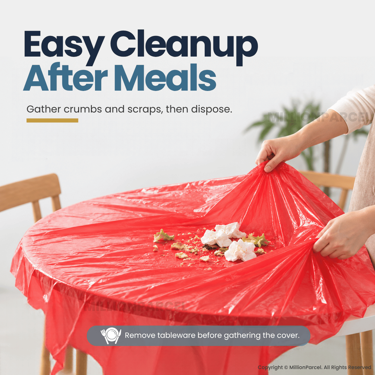 Disposable Plastic Table Cover 1.8 x 1.8m – 10 Sheets