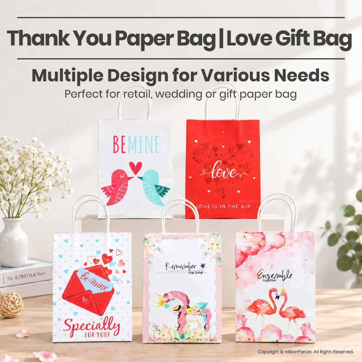 Printed Paper Bag for Gift with Handle – 120GSM