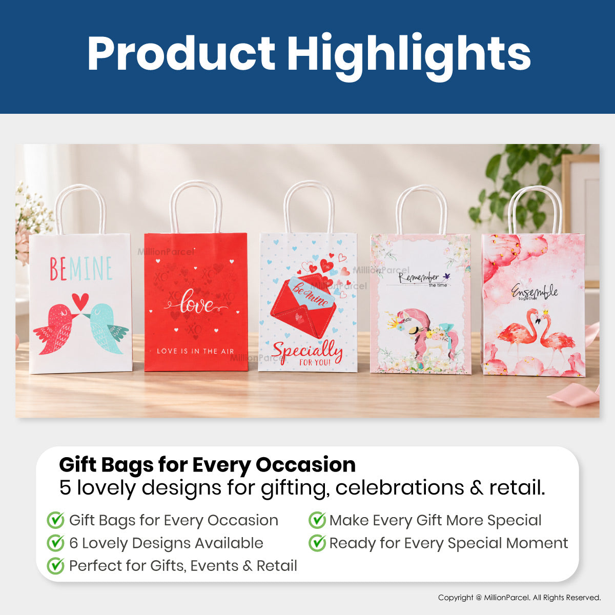 Printed Paper Bag for Gift with Handle – 120GSM