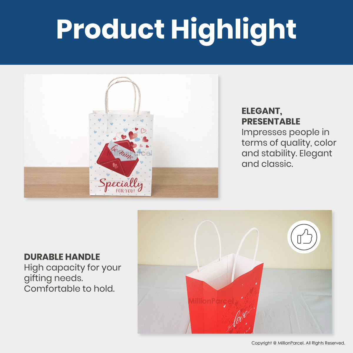 Printed Paper Bag for Gift with Handle – 120GSM