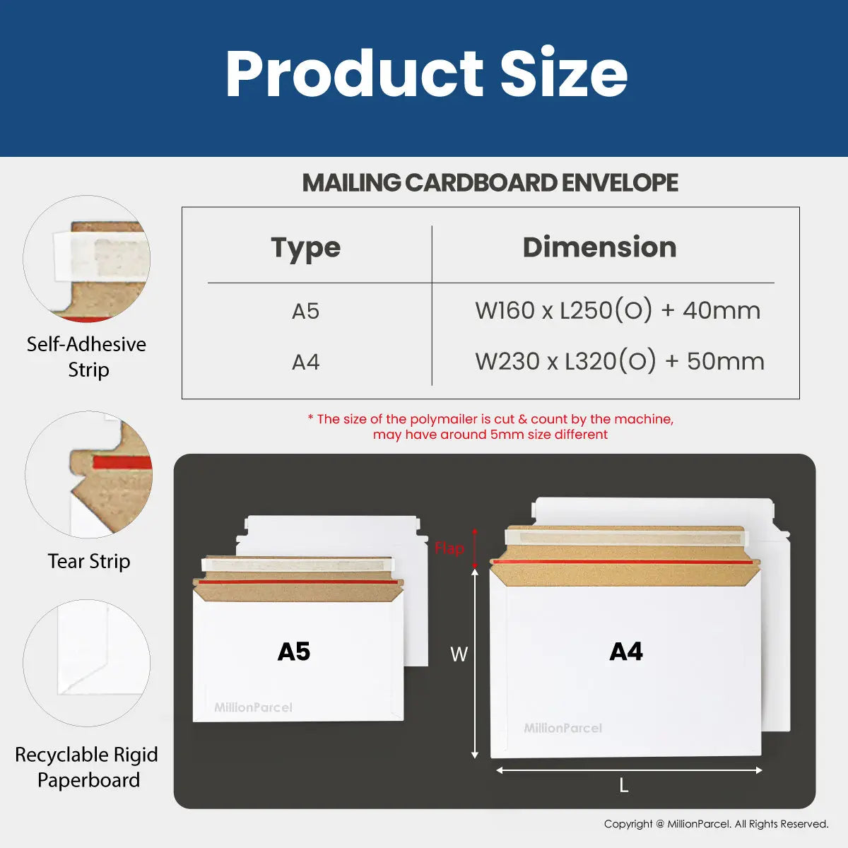 Mailing Cardboard Envelope | Rigid Envelope - MillionParcel