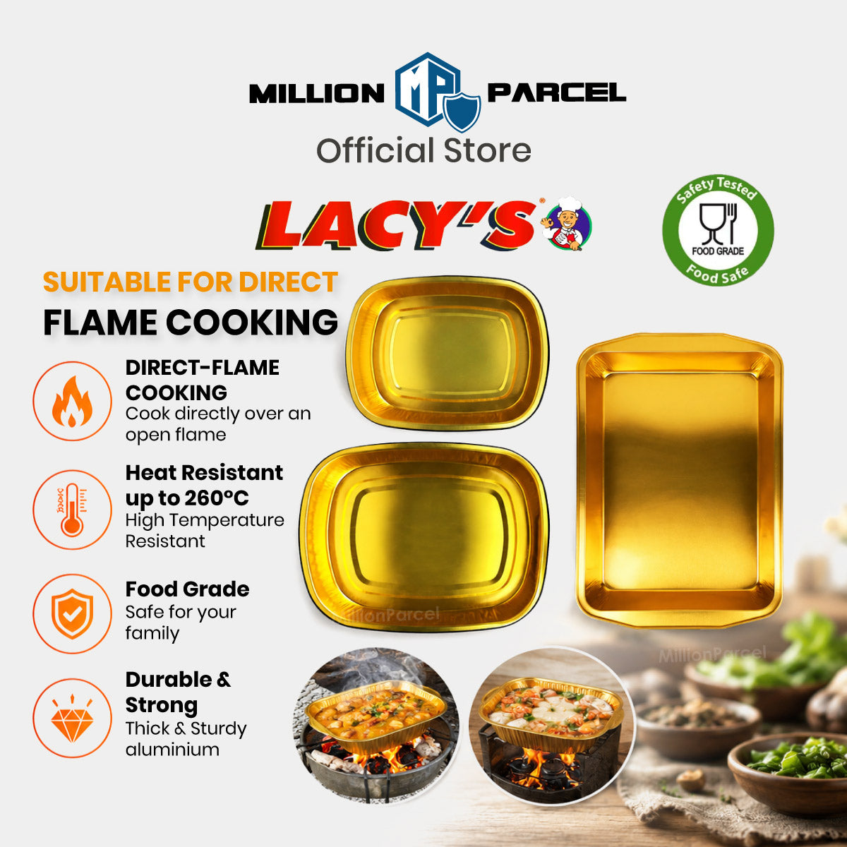 Bekas Dinding Licin Lacy dengan Penutup | Bekas Aluminium Kerajang
