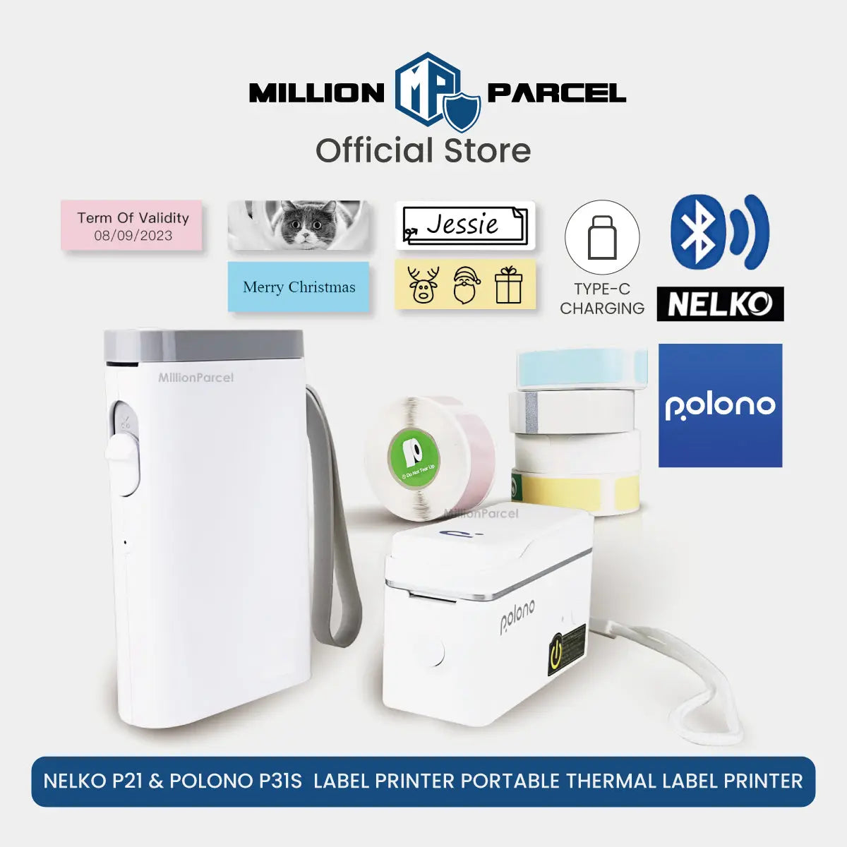 NELKO Thermal Printer | POLONO Name Label Printer - MillionParcel