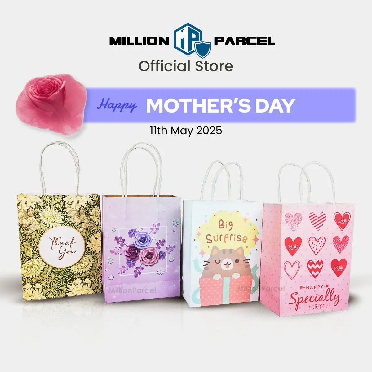 Thank You Paper Bag | Love Gift Bag - MillionParcel