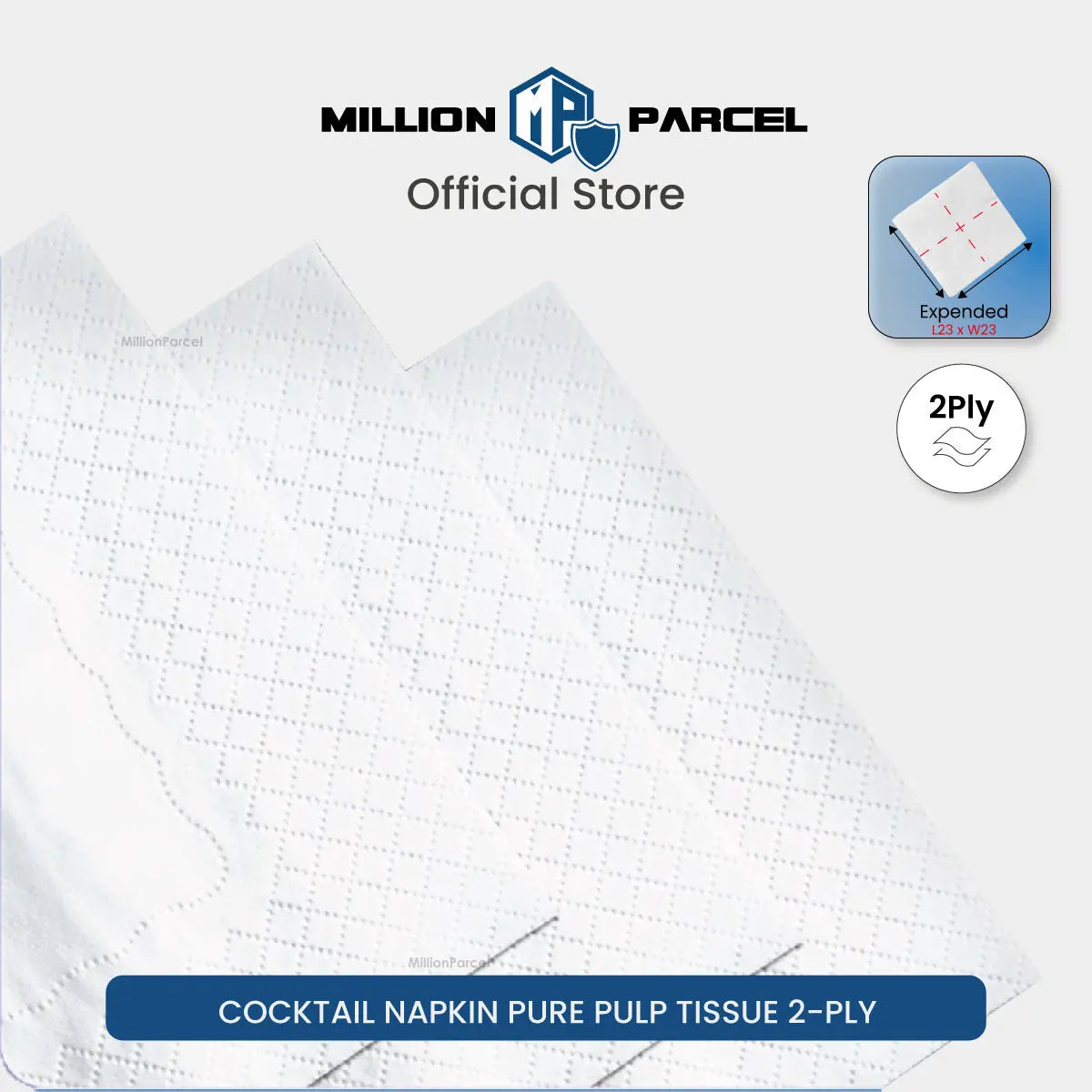 Cocktail Napkin Pure Pulp Tissue 2-Ply | Napkin Tissue - MillionParcel