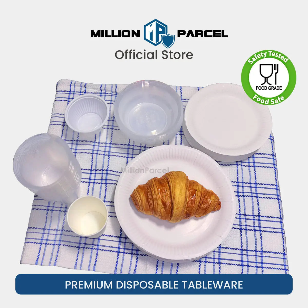 Premium Disposable Tableware | Disposable Cutlery - Plates, Cup, Bowl, Spoons, Forks, Straw, Stirrer, Chopsticks - MillionParcel