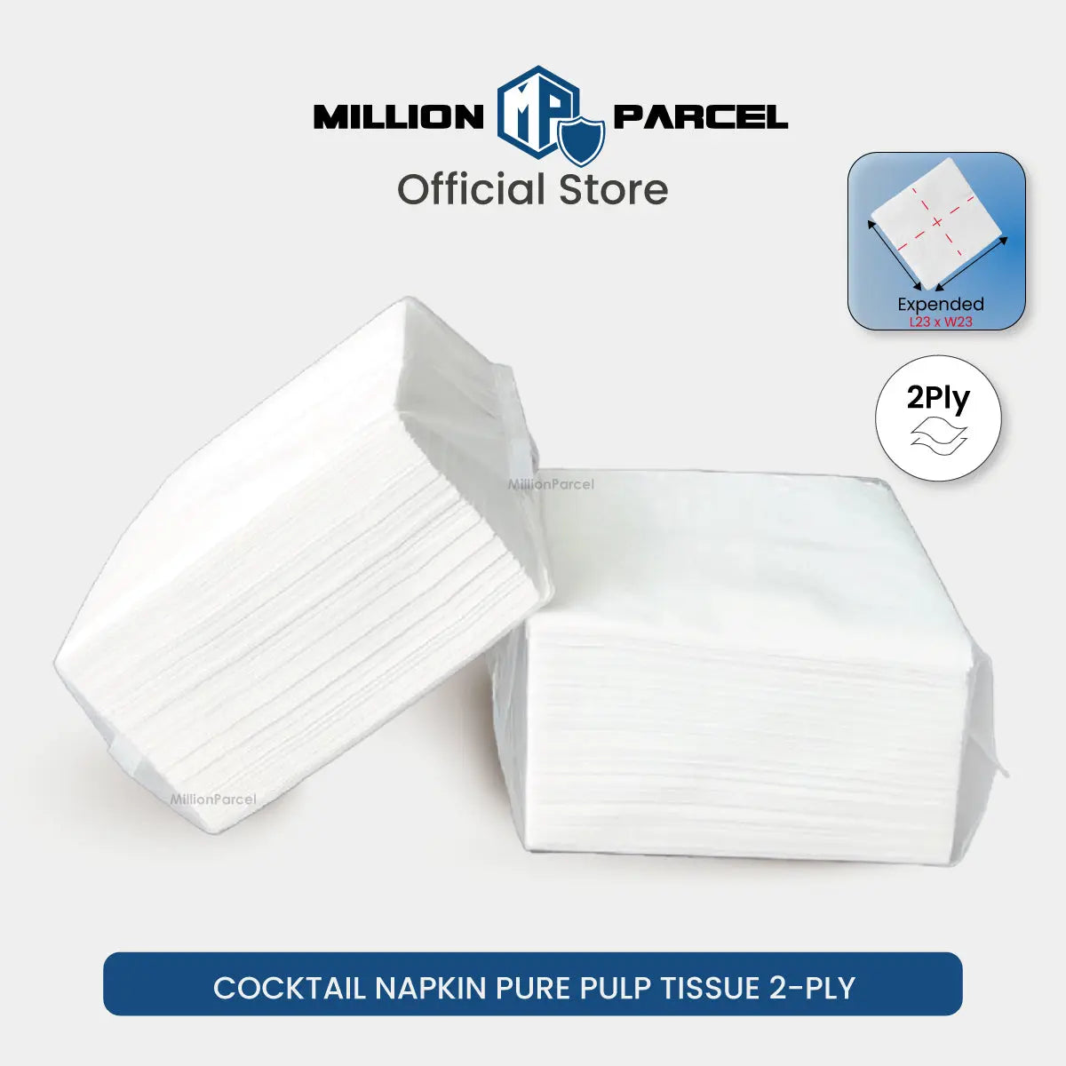 Cocktail Napkin Pure Pulp Tissue 2-Ply | Napkin Tissue - MillionParcel