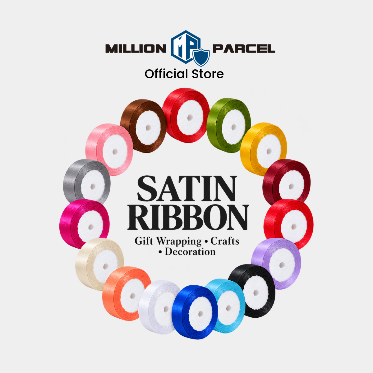 Satin Ribbon Roll 2cm x 22m – 16 Colours