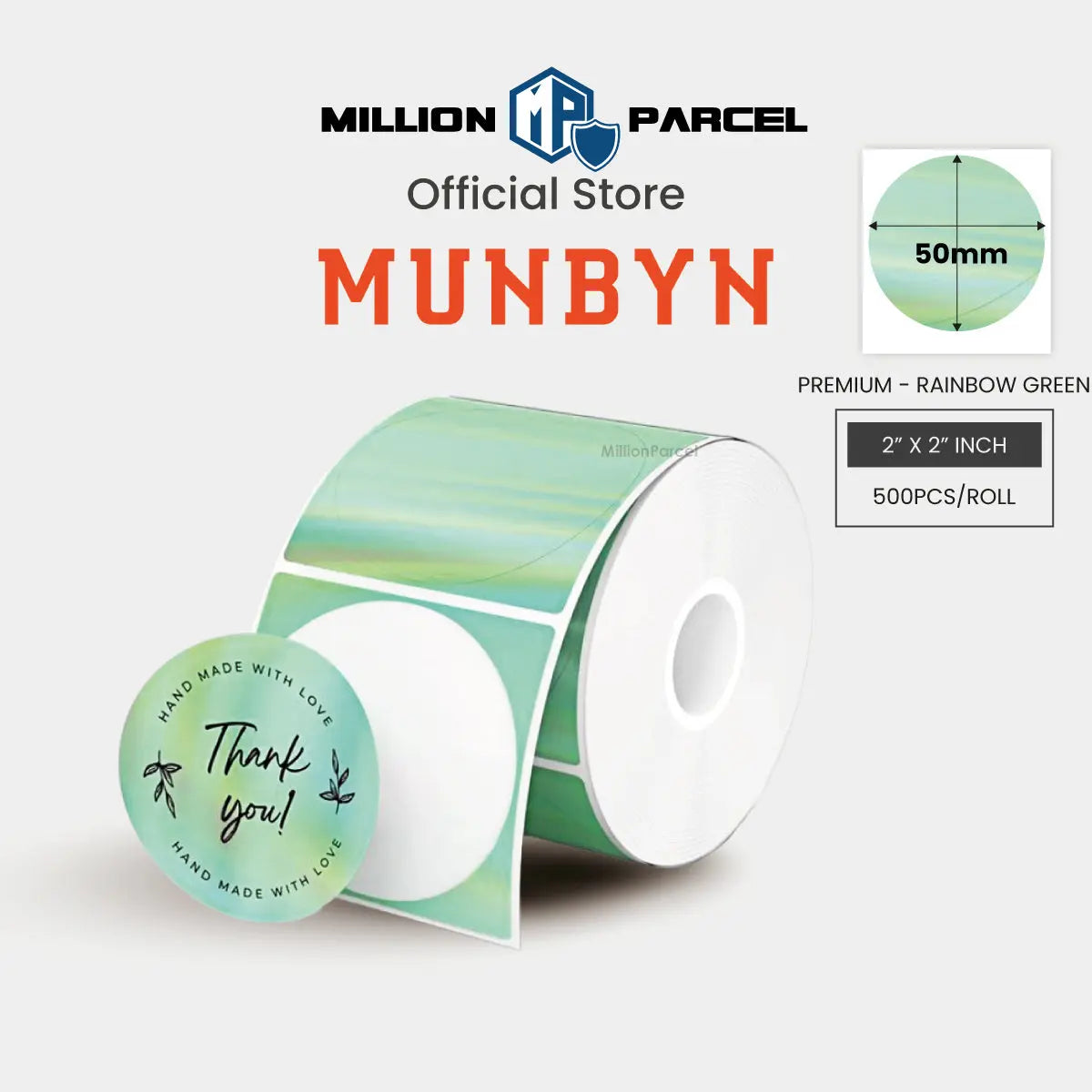 MUNBYN Rectangle Thermal Label | Circle Label | Holographic Label - MillionParcel