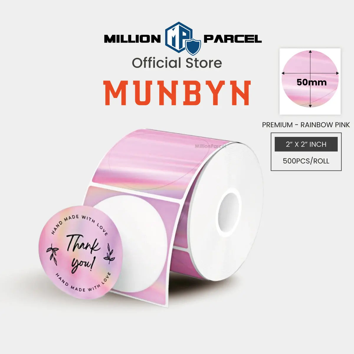 MUNBYN Rectangle Thermal Label | Circle Label | Holographic Label - MillionParcel