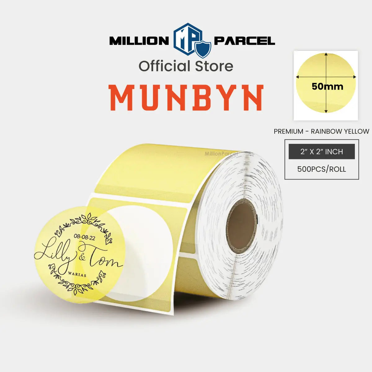 MUNBYN Rectangle Thermal Label | Circle Label | Holographic Label - MillionParcel